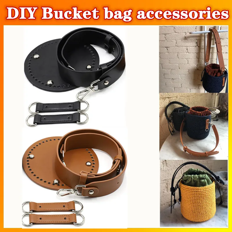 

Hand-Made Shoulder Bag Bottom Cover Straps Zine-Alloy Set Accessories DIY Needle Hook Fujibara Woven Bucket bag strap