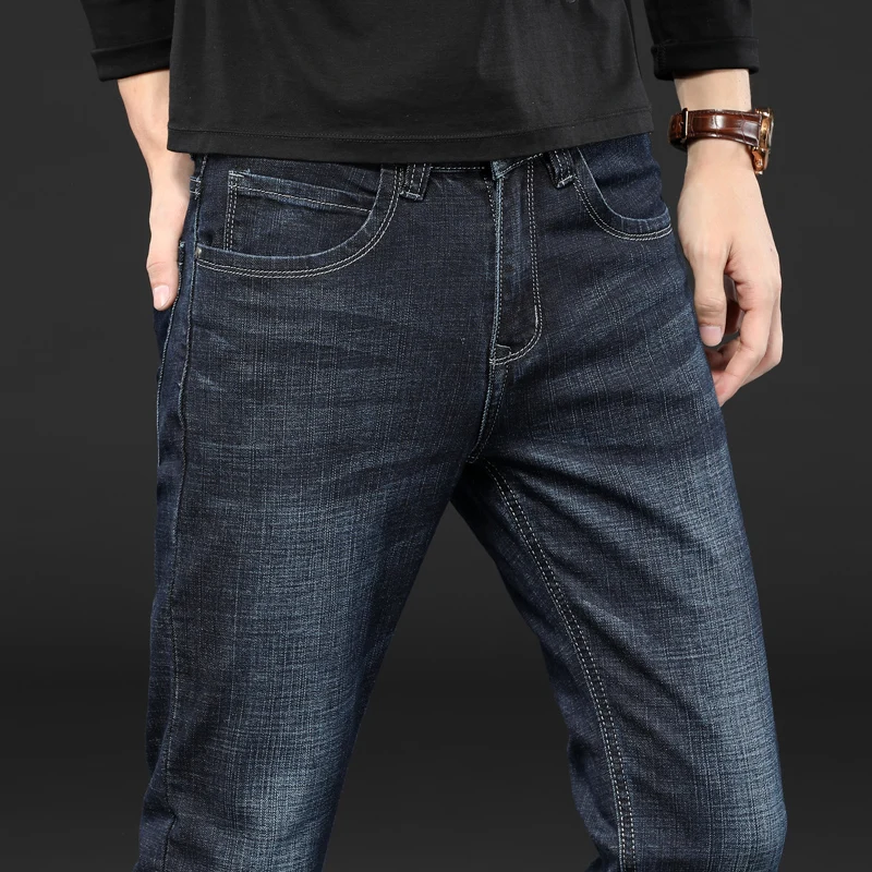 Male Jeans Men Men'S Jean Homme Denim Slim Fit Pants Trousers Straight Black Biker Skinny Designer Casual Business Stretch Soft | Мужская
