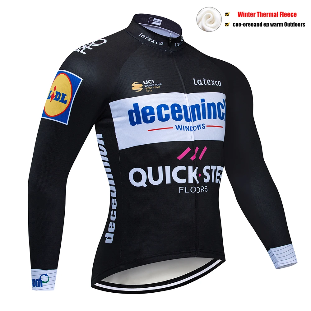 Pic Color Pro Team QUICK STEP Велоспорт Джерси 9D нагрудник набор Бельгийская велосипедная одежда мужская зимняя теплая флисовая велосипедная Одежда для велоспорта - Цвет: Pic Color