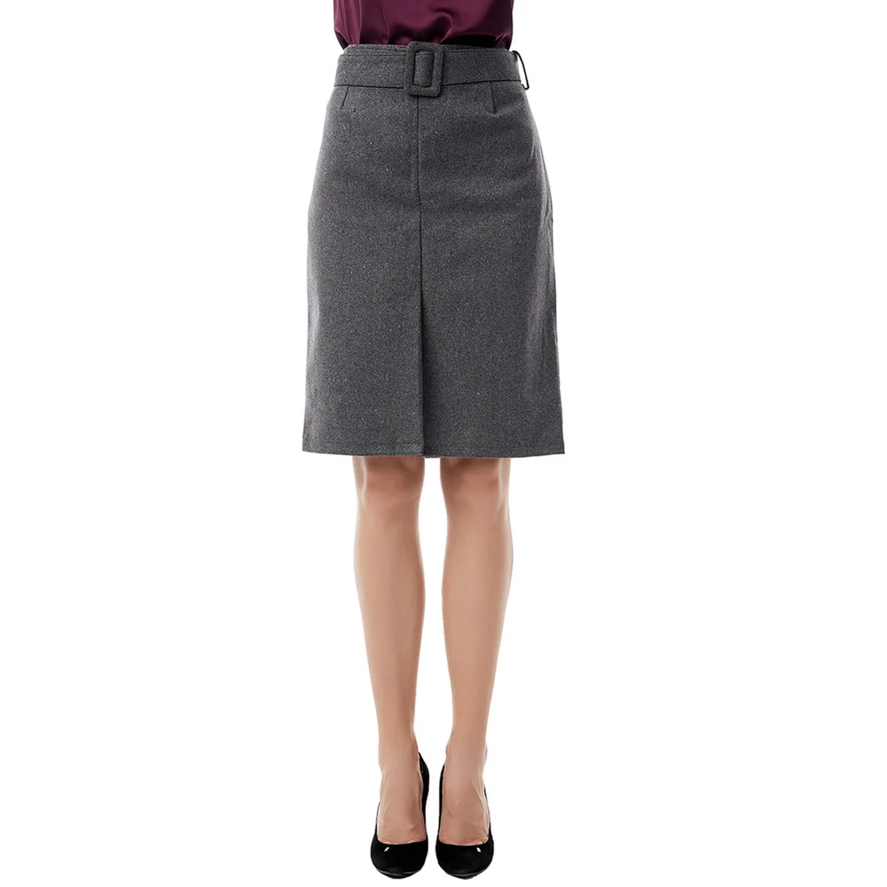 Женская юбка карандаш с завышенной талией и разрезом|Женские юбки| |