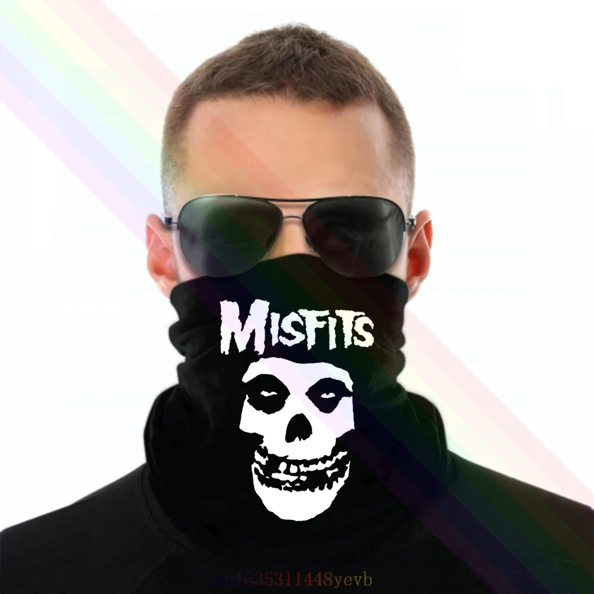 Классический черный шарф повязка на голову в стиле панк The Misfits для фанатов рок