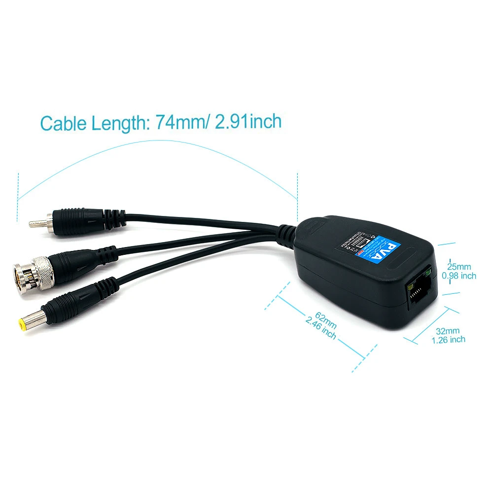 5 пара/лот 8MP видео Balun Пассивный RJ45 трансивер CCTV источник питания постоянного