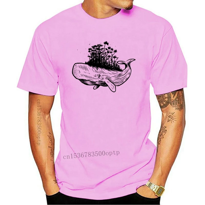 

New Whale Forest - Illustration MenS T-Shirt Custom Print Tee Shirt