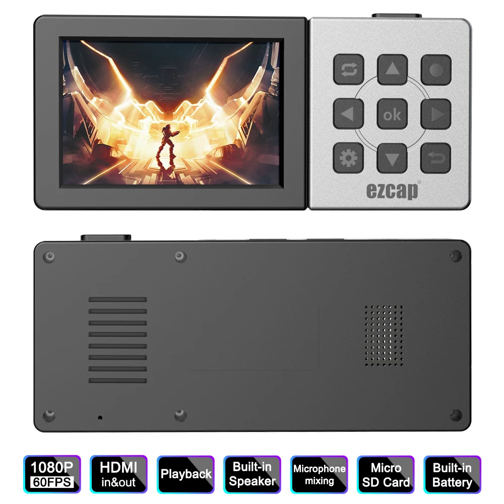 Ezcap273 Портативный видеорегистратор HDMI с ЖК-экраном 3 5 дюйма | Электроника