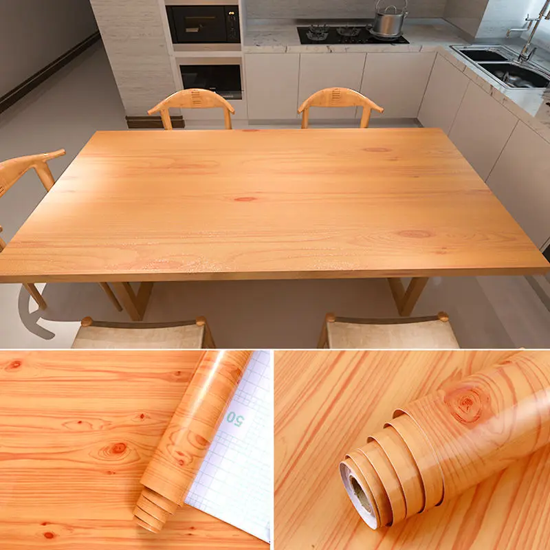 

Kitchen Oil-Proof Wood Grain Vinyl Wall Stickers Furniture Refurbishment Home Decor Cabinet Stickers Wallpapers Papel De Pared
