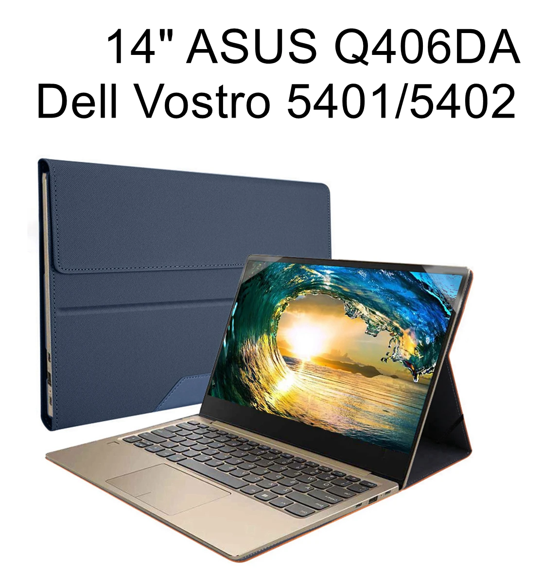 

Protective Case Cover for ASUS Q406DA & Dell Vostro 5401/5402 14" PU Leather Folio Protective Laptop Accessories,S037