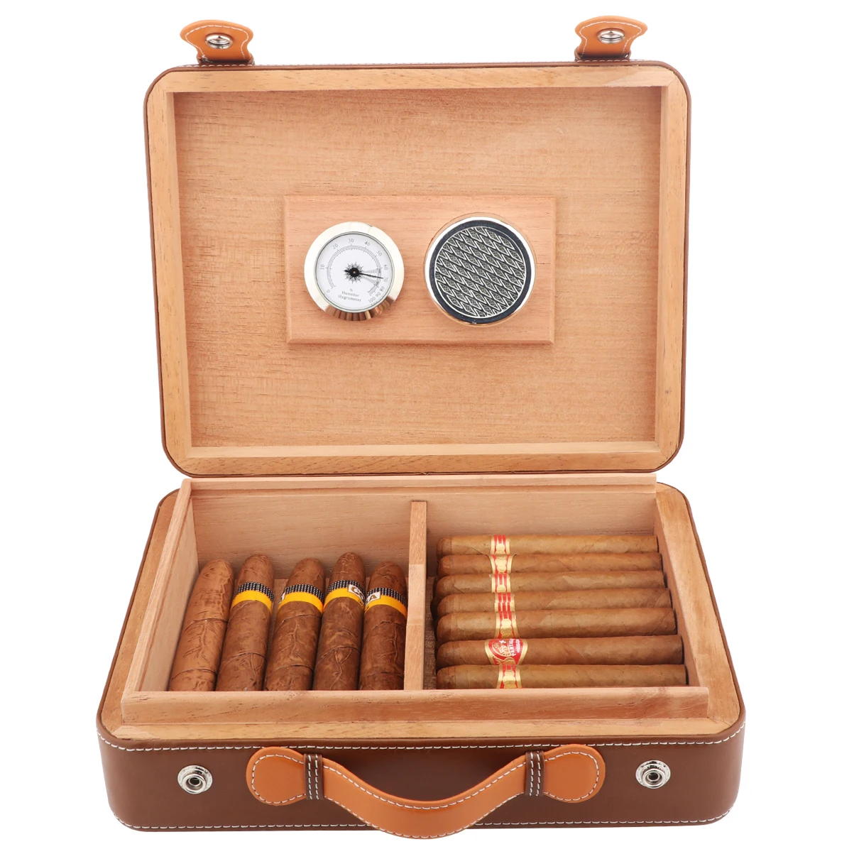 XIFEI дорожный увлажнитель для сигар Box W/увлажнитель с гигрометром 50pcs Емкость