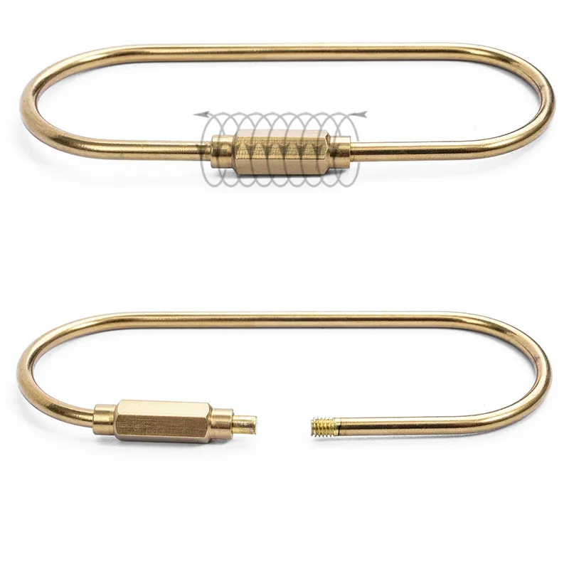 Латунный брелок с замком для ключей золотистый кемпинга аксессуары пряжки