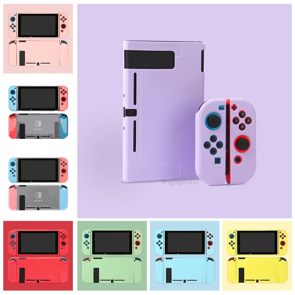 Cute Purple Pink Blue Green Soft TPU Skin Protective Case for Nintendo Switch NS Console JoyCons Controller Housing Shell Cover