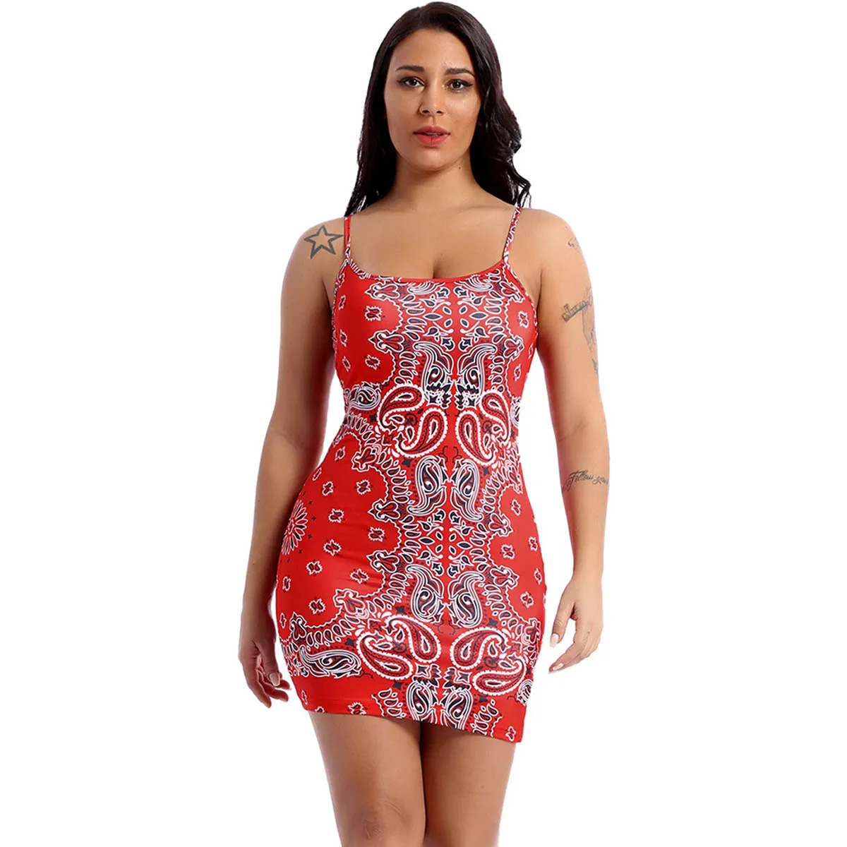 

Women Flower Mini Dress Summer Holiday Beachwear Spaghetti Strap Side Split Sleeveless Bodycon Dresses Casual Sexy Club Vestido