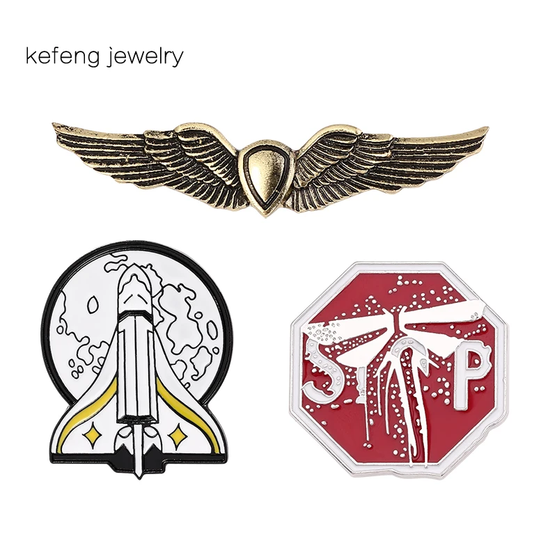 Брошь Элли Последняя из нас 2 золотые крылья значок броши для фанатов косплей