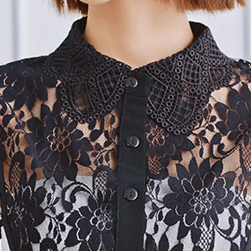

2020 Female Detachable Half-Shirt Necklace Hollow Floral Lace Wings Lapel Fake Collar