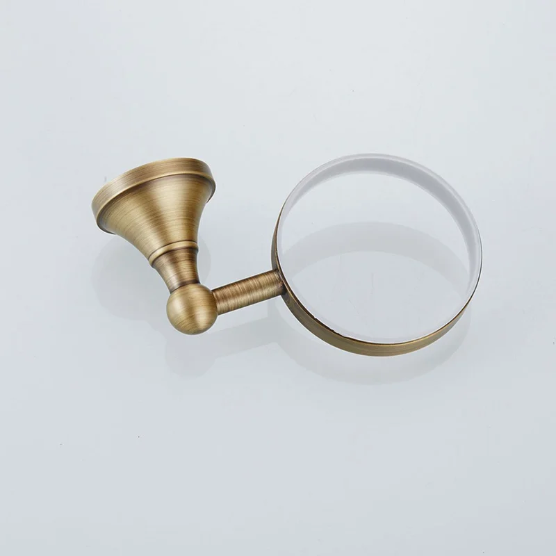 

Antique Brass Bathroom Toilet Brush Set Holder Brush with Ceramic Cup