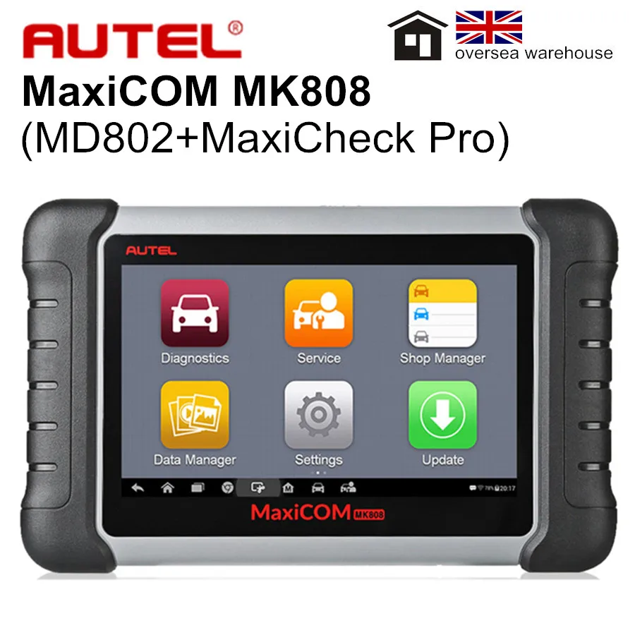 Оригинальный диагностический сканер Autel MaxiCOM MK808 (MD802 + MaxiCheck Pro) OBD2 с функциями