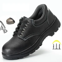 mens safety working shoes waterproof protection steel toe welder leather boots indestructible industrial construction footwear