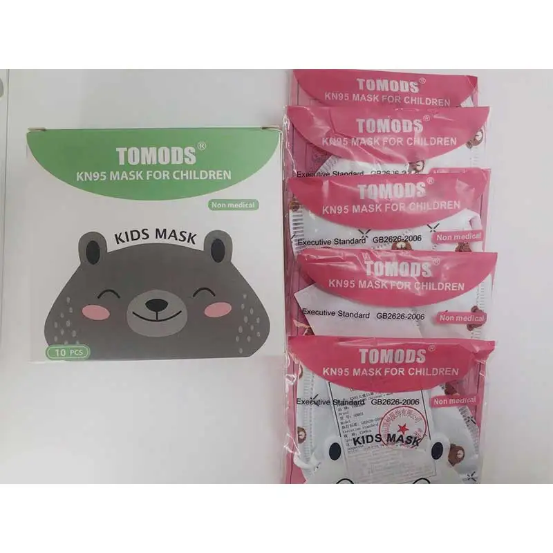 Детская маска с розовым медведем 5 слоев KN95 детская для мальчиков и девочек