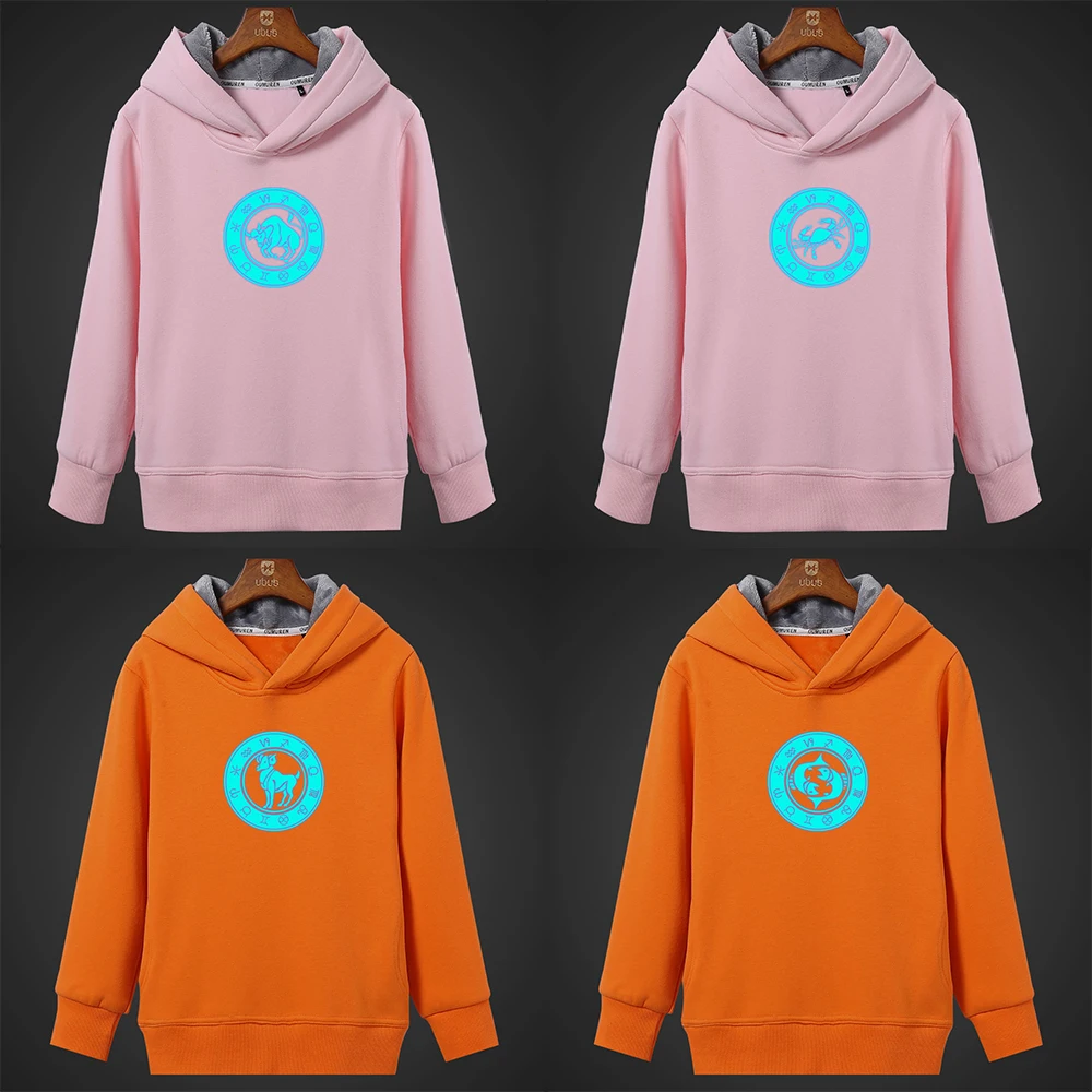 Двенадцать созвездий Овен флуоресцентные светящиеся мужские толстовки с