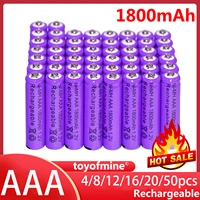 4 48pcs new brand aaa rechargeable battery 1800mah 1 2v new ni mh rechargeable battery for led light toy mp3 purple