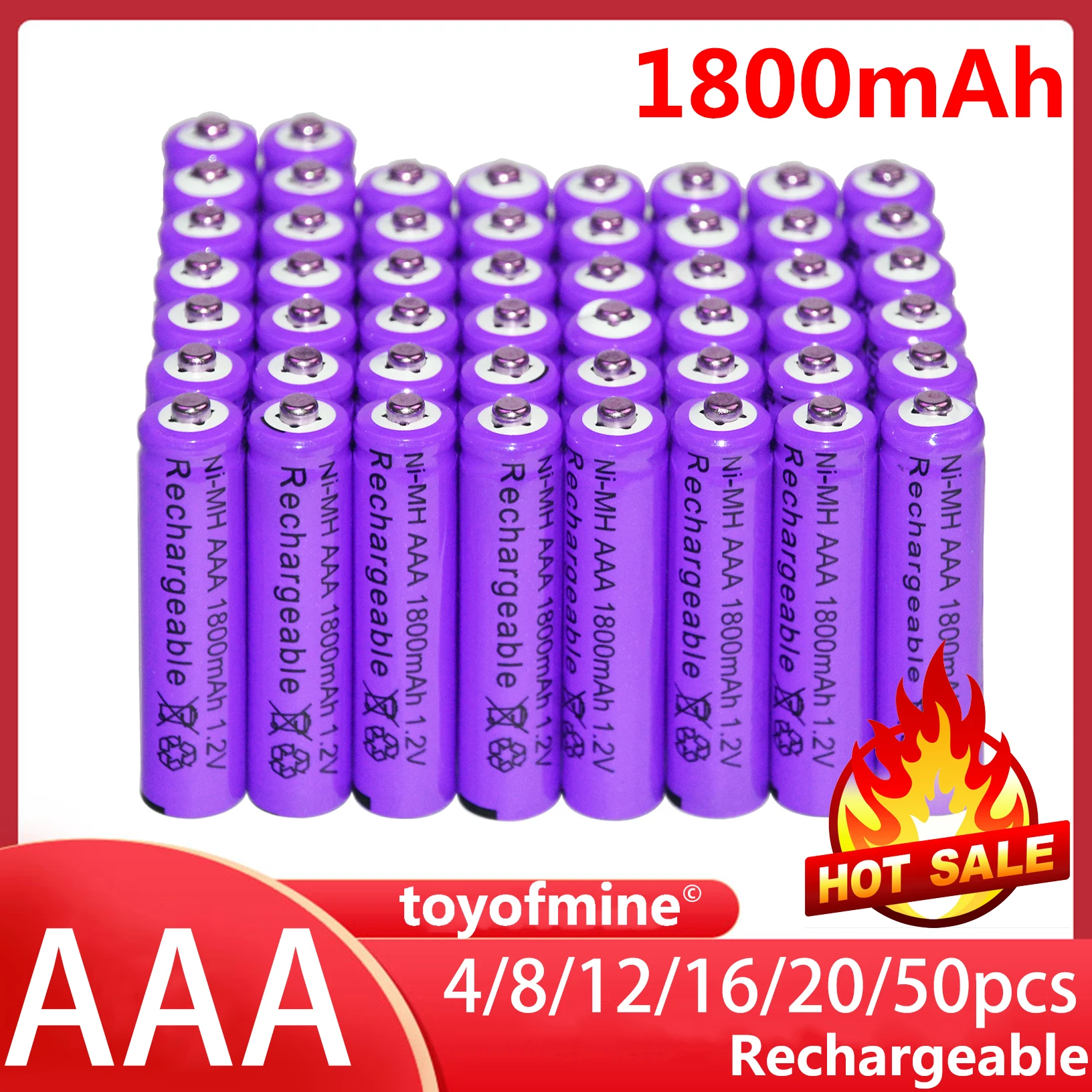 4-48 шт в упаковке новая марка AAA перезаряжаемый аккумулятор 1800 мА/ч 1 2 V Новый