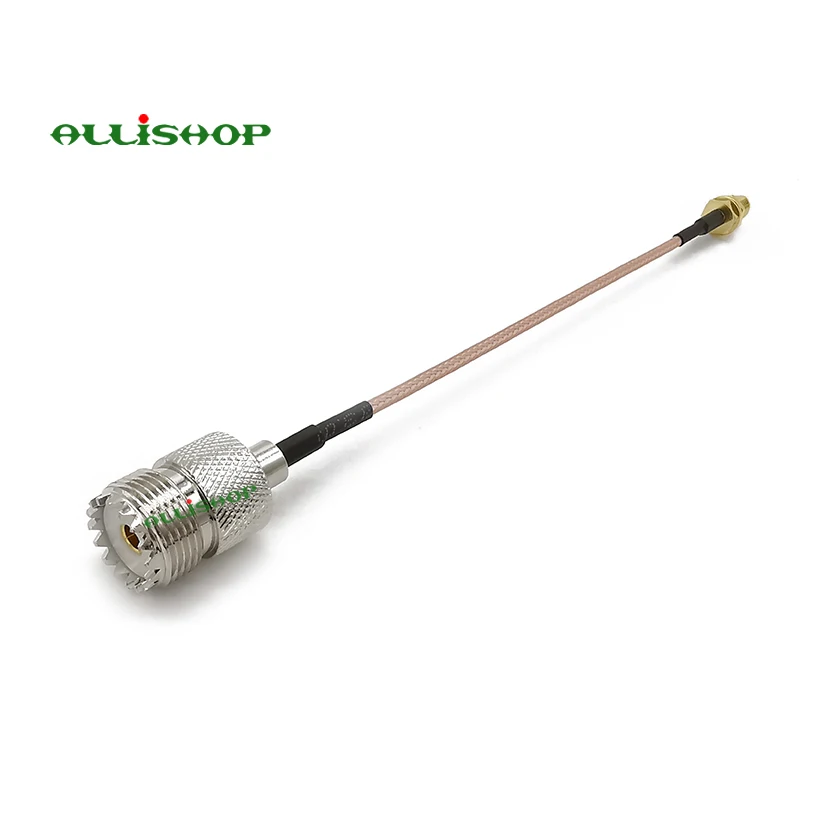 Ручное радио UHF PL-259 Female to SMA Female RG316D с двойным экраном, серебристый кабель SO-239, соединитель для любительского радио