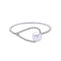pave crystals pearls open bangle bracelets for women pave crystals bangles