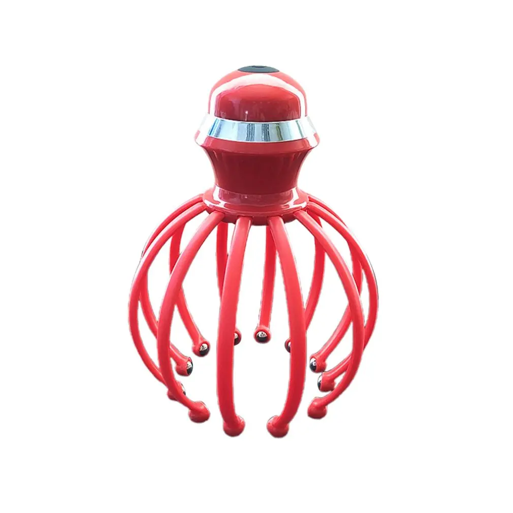 

Upgraded Head Massager Electric Manual Dual-use Rechargeable New Steel Ball 12 Claw Head Massager Red