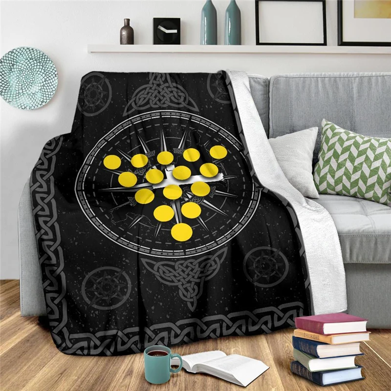 

Celtic Compass with Cornish Symbols Flannel Blanket 3D Print Adults Quilts for Girl Boys Home Decor Fashion Party Blanket
