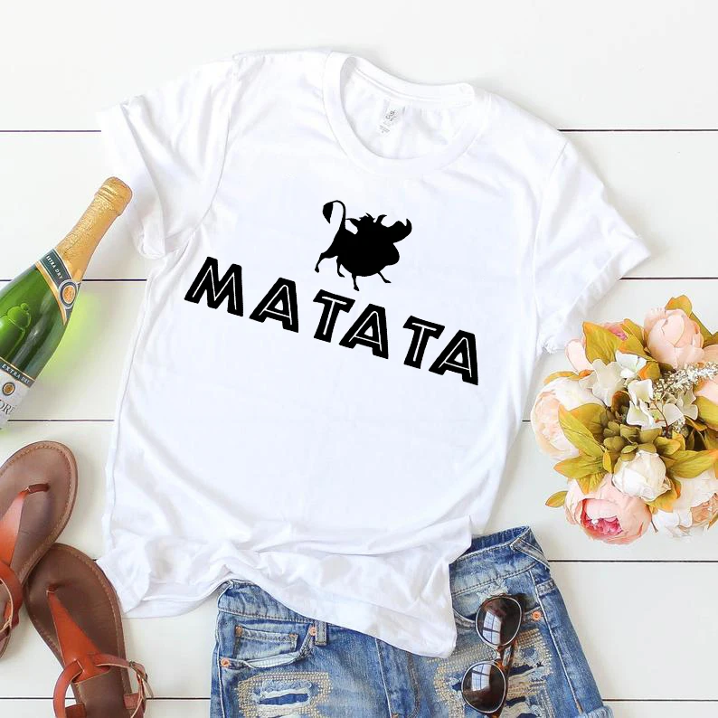 2019 горячая Распродажа хлопок новый Матата хакуна Тимон и Пемба Футболка женская