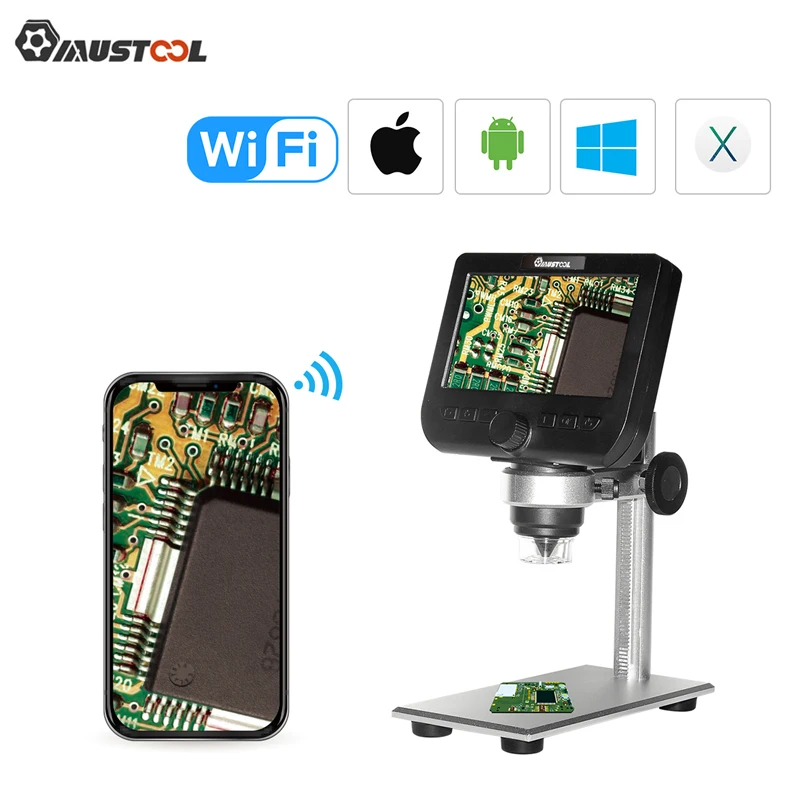 MUSTOOL G610 WIFI 2MP 4 3 дюймов ЖК цифровой микроскоп Поддержка IOS/Android встроенный