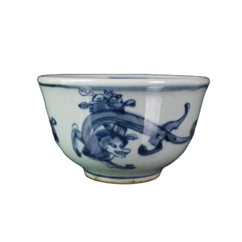 

Chinese Old Porcelain Blue And White Dragon Bowl