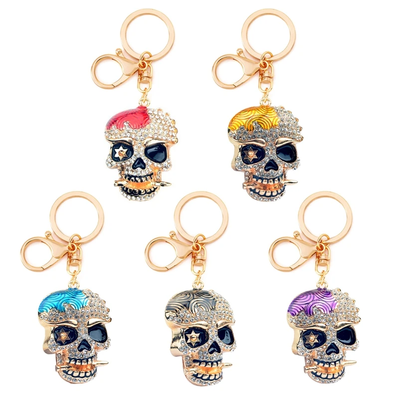 Изысканная красочная сахара Подвеска &quotчереп&quot брелок для ключей мальчиков и
