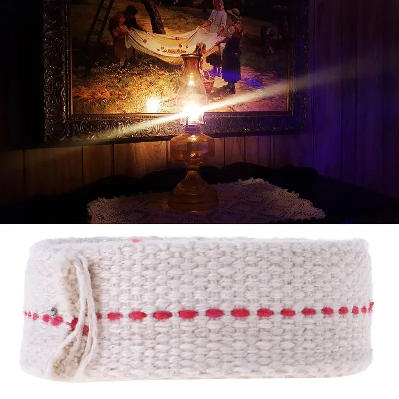 

2021 New Premium Oil Lamp Mate Flat Cotton Oil Lantern Kerosene Lamp Wick Red Stitch 0.79in Wide 3.3ft Roll