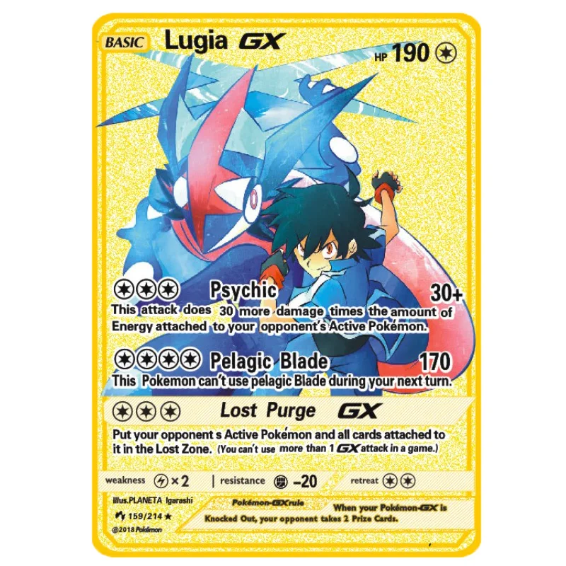 

Покемон игра Аниме Боевая карточка GX EX Vmax золотая металлическая карточка Charizard Pikachu коллекционная карточка экшн-фигурка Модель Детская игру...