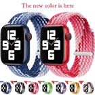 Ремешок плетеный нейлоновый для Apple Watch band 44 мм 40 мм 38 мм 42 мм, эластичный браслет для iWatch Series 6 SE 5 4 3, 2021