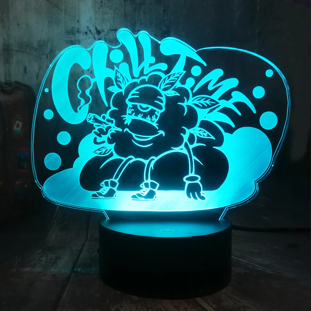 Холодильный время 3D светодиодный ночной Светильник крутая игра мульти Цвет 7 в