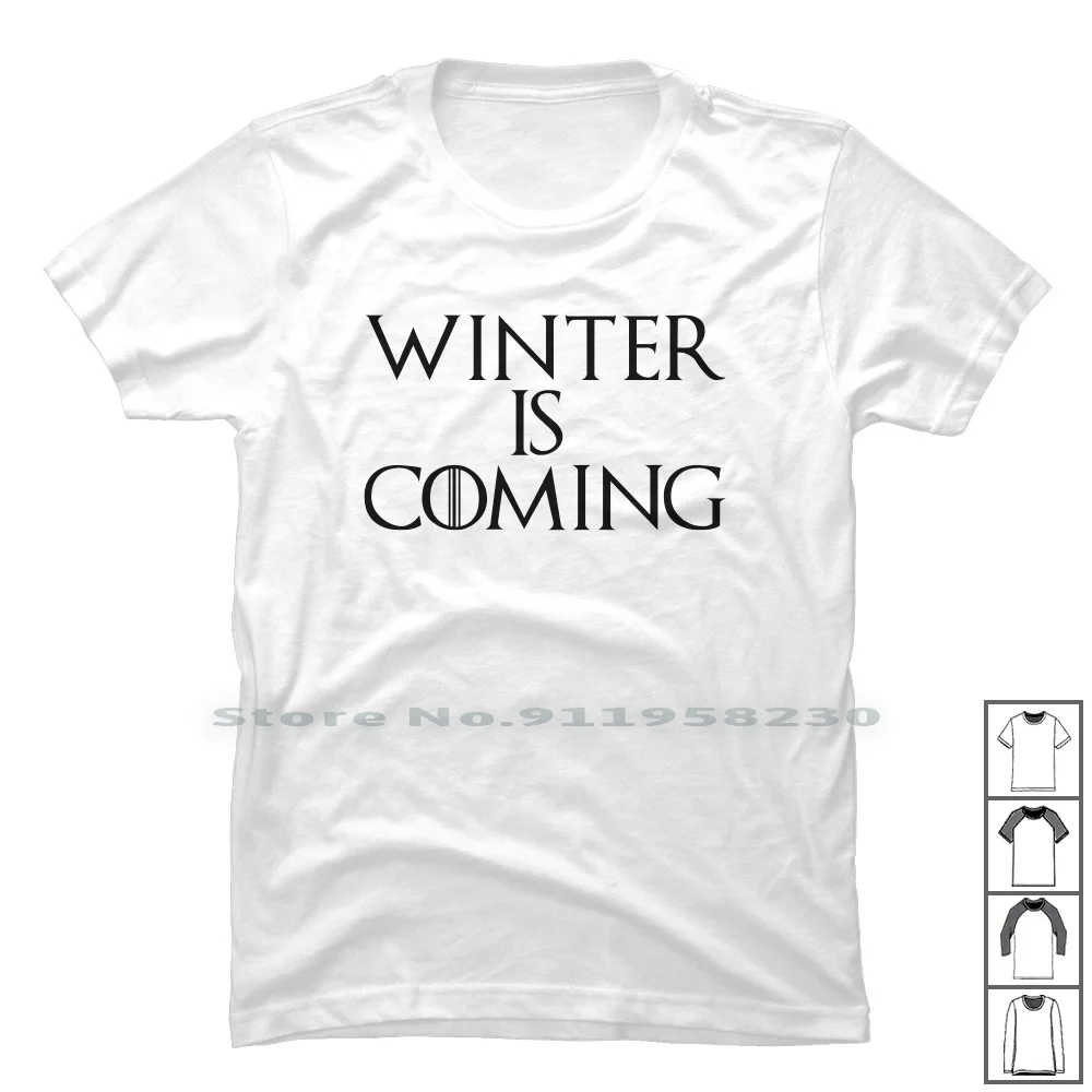 (Черная) футболка из 100% хлопка с изображением престолов зимняя черная игра Lack Win Om