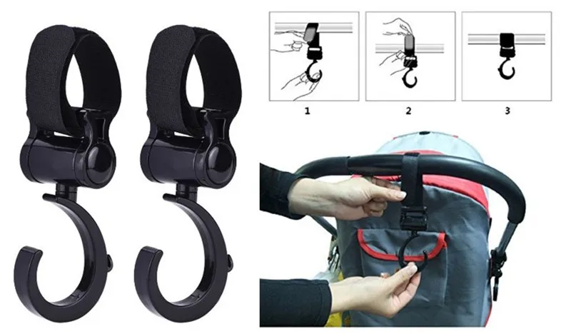 

Stroller Hooks Pram Carriage Bag Hanger Hook Baby Pushchair Shopping Bag Clip Blanket Mosquito Net Clips Stroller Accessories