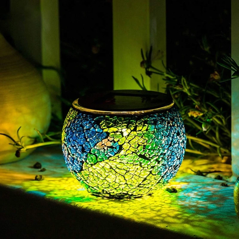 Мозаичная светодиодная стеклянная Настольная лампа с изменением цвета на