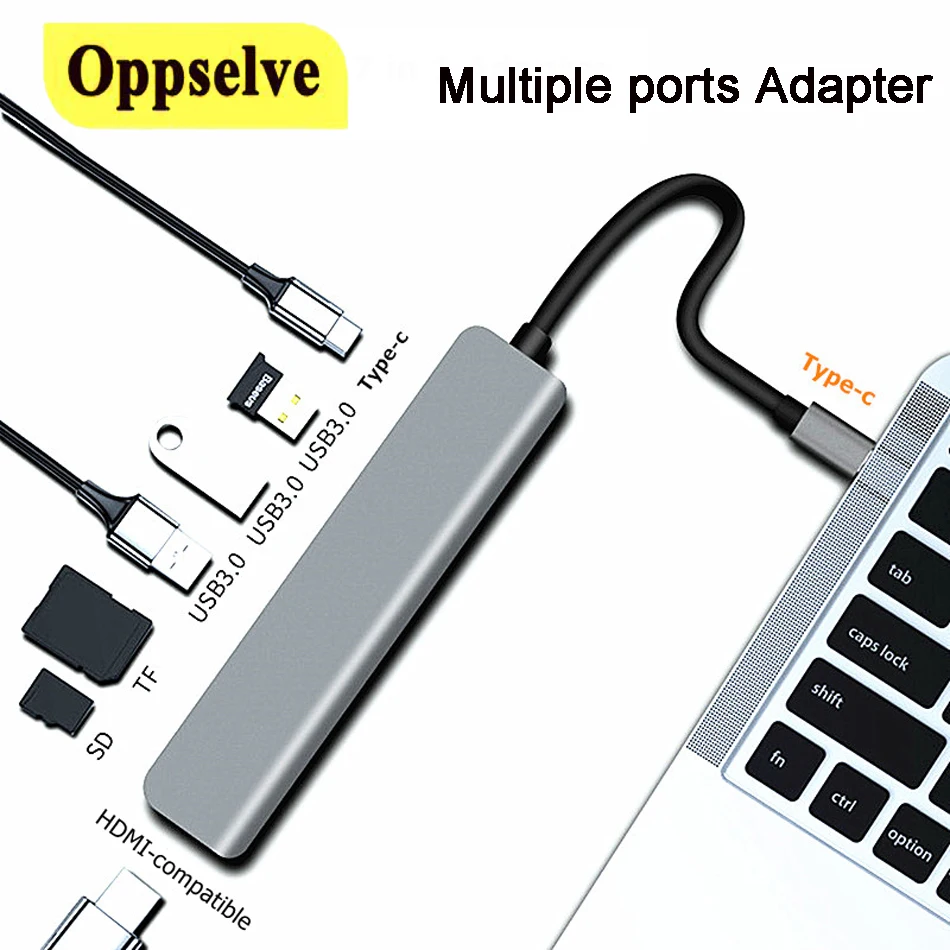 

USB C Hub to HDMI-compatible Rj45 PD Adapter OTG Thunderbolt 3 Dock Station with PD TF SD for Macbook Pro/Air M1 2021 Type C Hub
