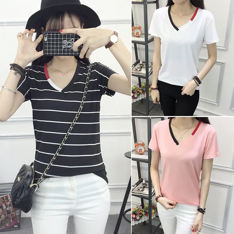 Повседневная зимняя одежда футболка в полоску с круглым вырезом Женская куртка