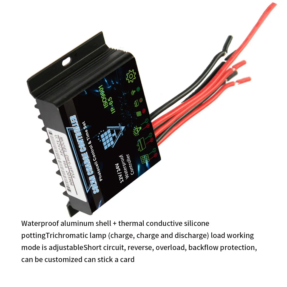 

Solar Panel Controller 12V 24V 10A Waterproof MCT PWM Solar Panel Battery Charge Discharge Regulator for Outdoor Use