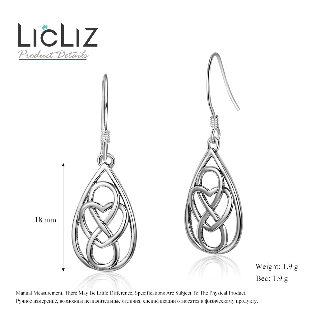 Женские серьги-подвески LicLiz плетеные серьги-капельки из Стерлингового