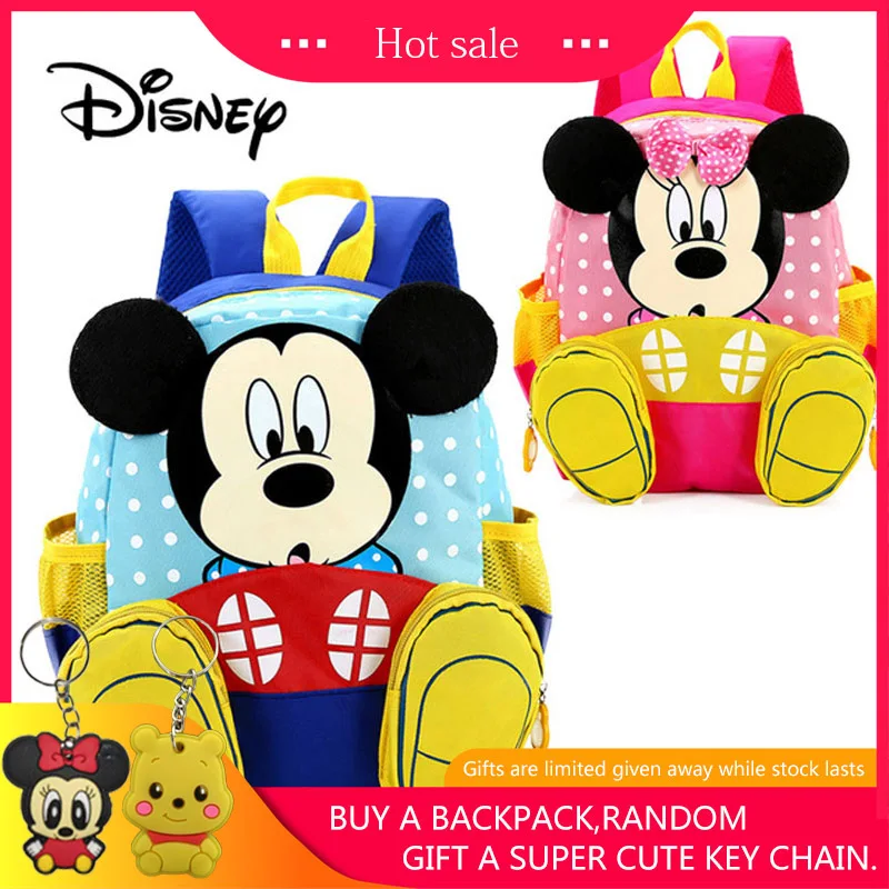 Плюшевый рюкзак disney Микки Минни Микки Маус, сумки для детей, детские рюкзаки, школьная сумка для девочек, подарки на день рождения для мальчиков
