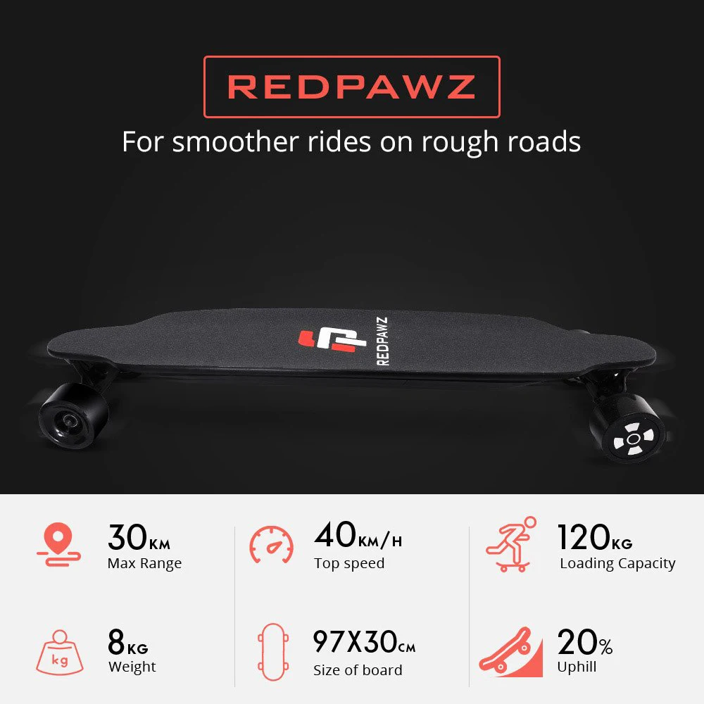 RDZ 07 Электрический скейтборд Dual 600W моторы 6600mAh батарея Максимальная скорость 40