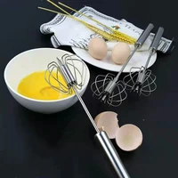 lohas semi automatic egg beater 304 stainless steel egg whisk manual hand mixer self turning egg stirrer kitchen egg tools