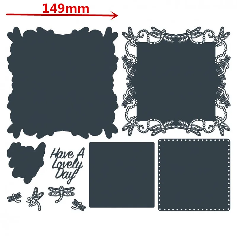 

Dragonflies Border Circle Frame Metal Cutting Dies Frame&Phrase Die Cuts For DIY Card Making Decoration 2019 Crafts Cards