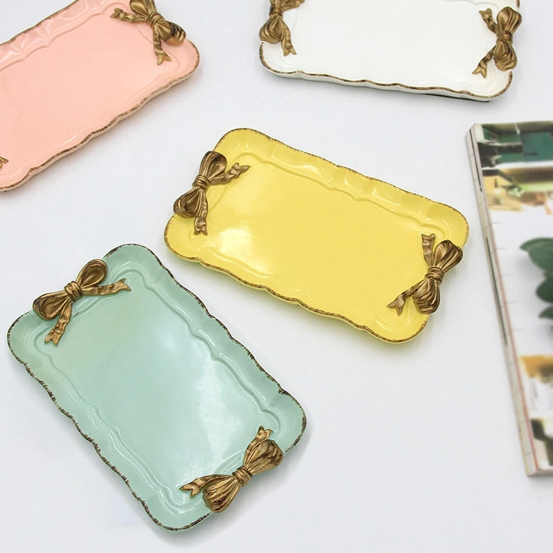 Европейский ретро лоток для хранения бантов украшение из смолы ювелирный