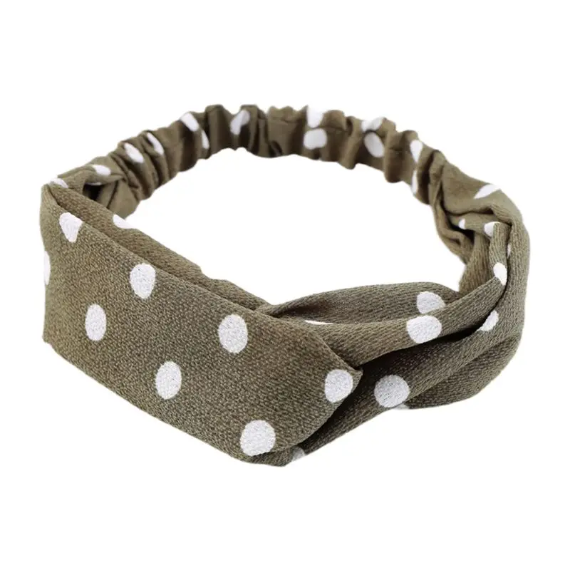 

Women Fashion Knot Dot Hairband with Two Mask Button Anti-leash Fitness Headband