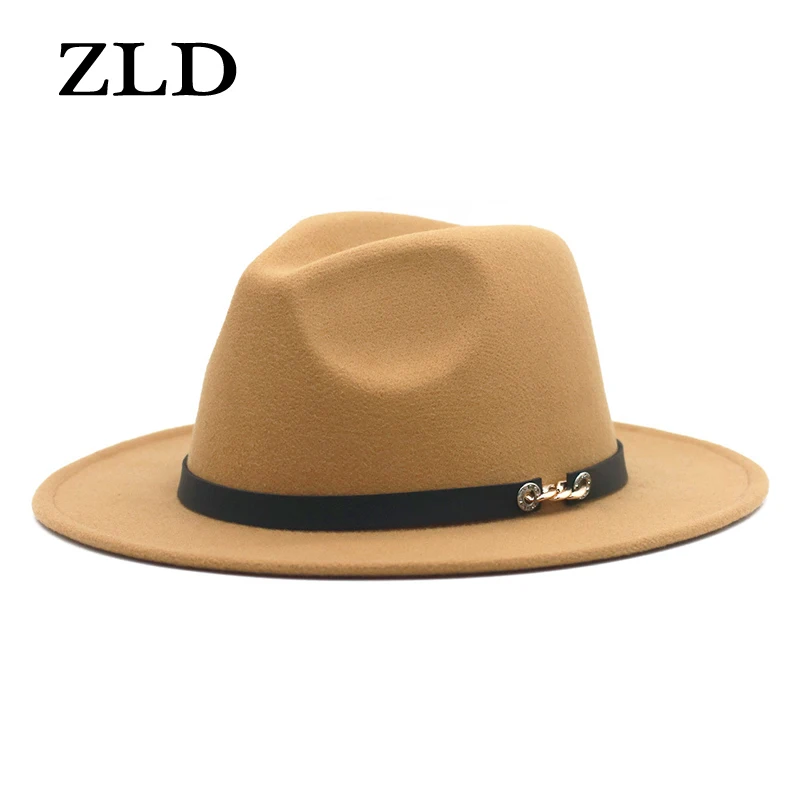 

Шляпа фетровая ZLD для мужчин и женщин, модная Панама в стиле ретро, джентльмена, джаза, из искусственной шерсти, Классическая Повседневная ша...