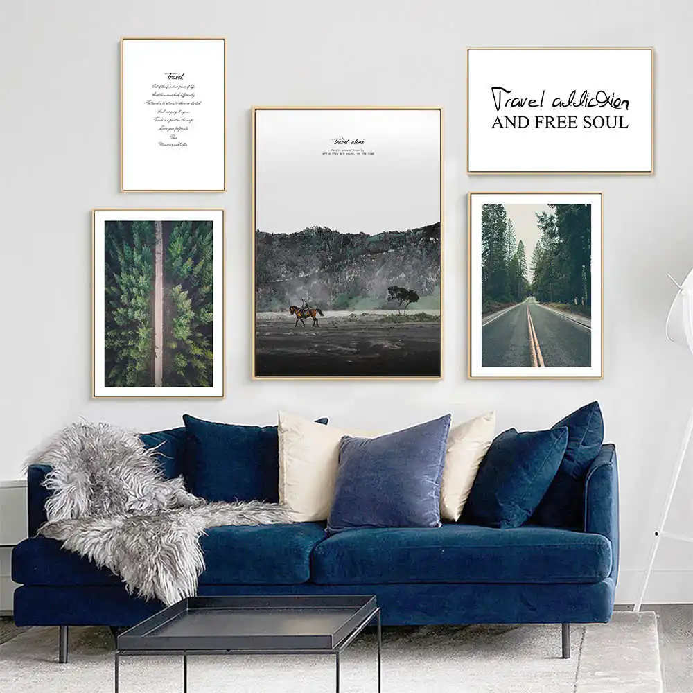 

Scandinavian Travel Landscape Canvas Painting Mountain Boat Grass Nordic Poster Print Wall Art Picture Modern Living Room Decor